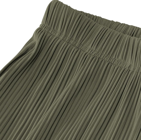 olive green wide leg pants - Picture 3 of 6